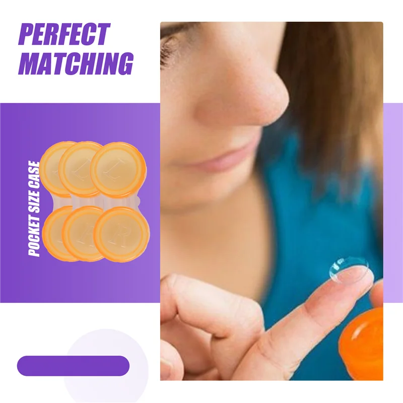 10 футляров для контактных линз — футляры для хранения L и R с цветовой кодировкой, случайный цвет (разноцветные)