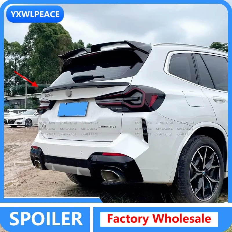 

For Bmw X3 G01 iX3 G08 X3M F97 30i 30d M40i 2017-2023 ABS Gloos Black MP Style Rear Trunk Middle Boot Spoiler Car Accessories