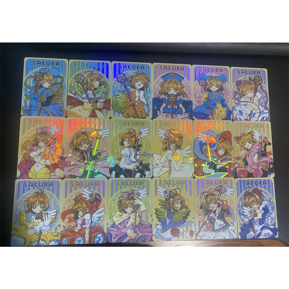 

63*88mm 18Pcs/set Card Captor Sakura Color Flash Cards Kinomoto Sakura Kawaii Classic Gift Toys Anime Collection Cards