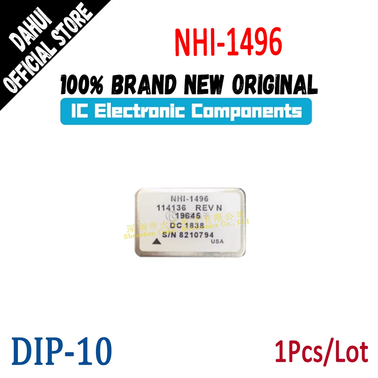 

NHI-1496 114136 REV N Steel surface DIP-10 chip IC It was obtained by disassembling the old machine
