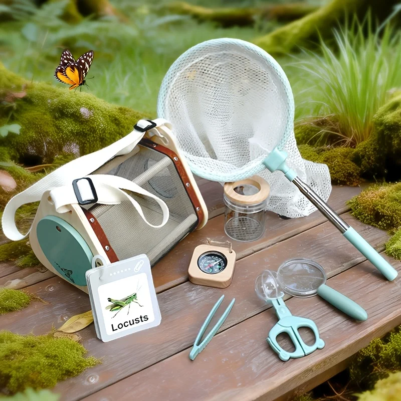 wooden-bug-catcher-kit-for-kids-8-in-1-outdoor-explorer-set-with-magnifying-glass-butterfly-net-stem-learning-toy-for-boy-girl