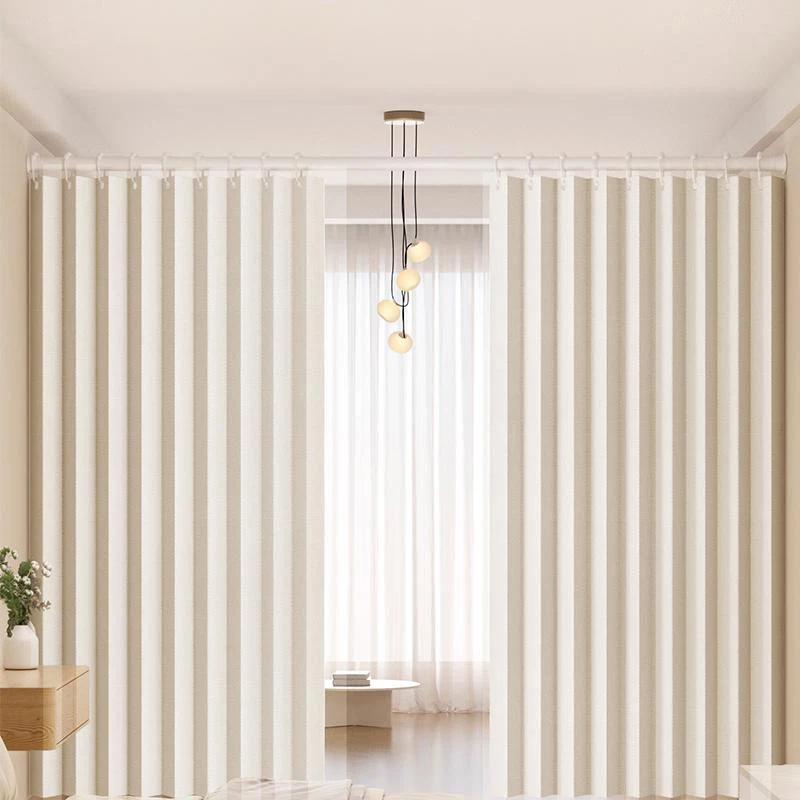 No Drill Semi Transparent Divider Curtain Light Permeable Privacy Proof with Hooks for Rental Apartment Bedroom Easy Install Dus