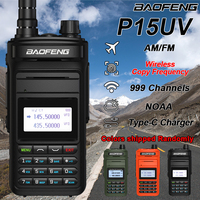 Baofeng P15UV Walkie Talkie Multi Band AM FM Wireless Copy Frequency VHF UHF Type-C Long Range Portable Ham 2 Way Radio Camping