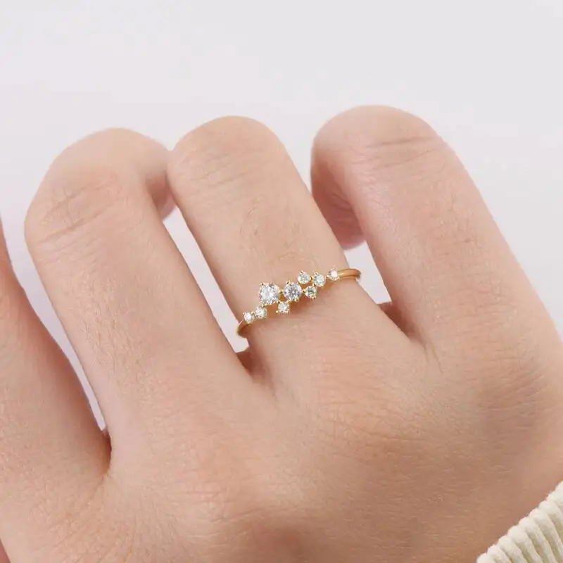 925 Sterling Silver Ring Moissanite Sterling Silver Wedding Engagement Finger Rings Fashion Band For Women Fine Jewelry