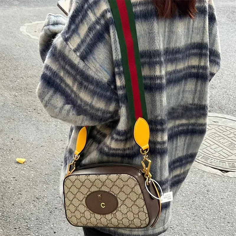 5cm Wide Shoulder Strap for GUCCI Tiger Head Camera Bag Adjustable Length Red Blue Color Blocking Bag Strap
