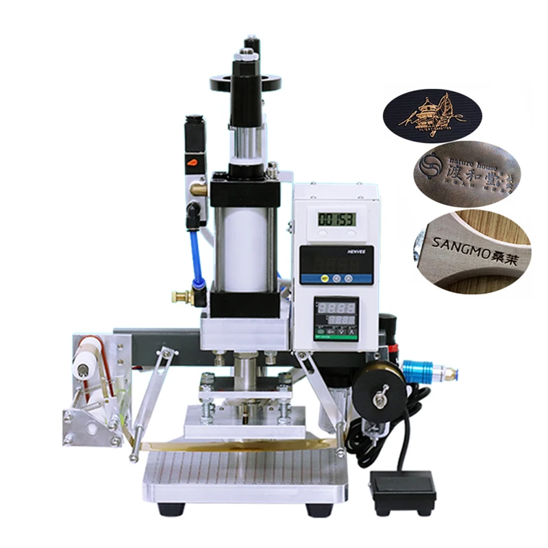 DIY Custom Logo Embossing Hot Foil Stamping Machine Heat Press Machine Suitable For PVC Leather Paper Wood 50*70mm To 100*130mm