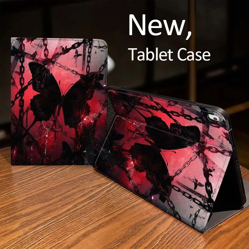 Golden Butterfly Art Pattern For iPad Pro mini Air 1 2 4 3 5 6 7 8gen 9gen 11 M2 M3 M4 6th 7th 10th 11th Gen 2025 Tablet Case