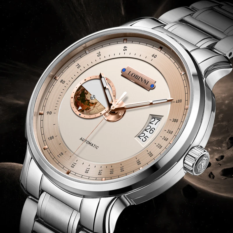 LOBINNI Design Men MIYOTA 8217 Mechanical Movement Watch Sport 42mm 5ATM Waterproof Automatic Watch