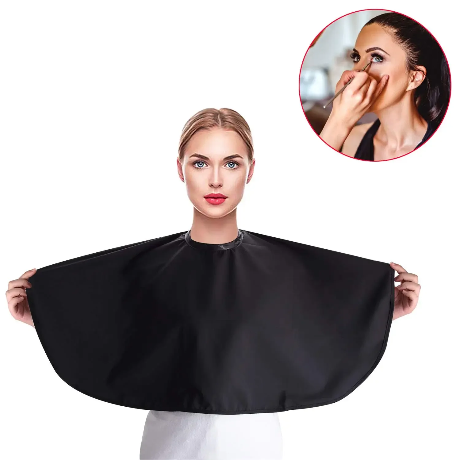 

Makeup Cape Makeup Bib Waterproof Beauty Salon Barber Bib Dye Cape Styling Shampoo Cape for Hairdresser Artist Clients