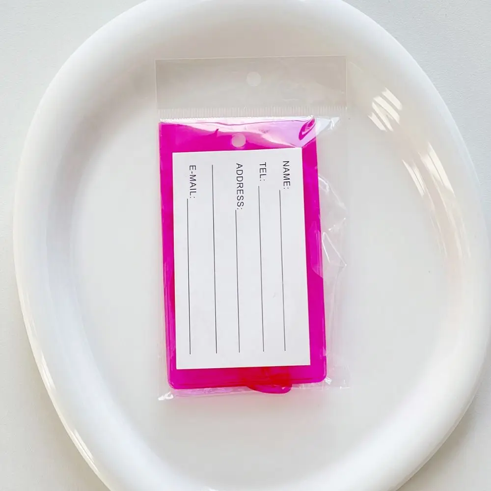 

Fluorescent Luggage Tag Colorful PVC Information Card Travel Accessories Boarding Pass Airplane Suitcase Tag Airplane Check-in