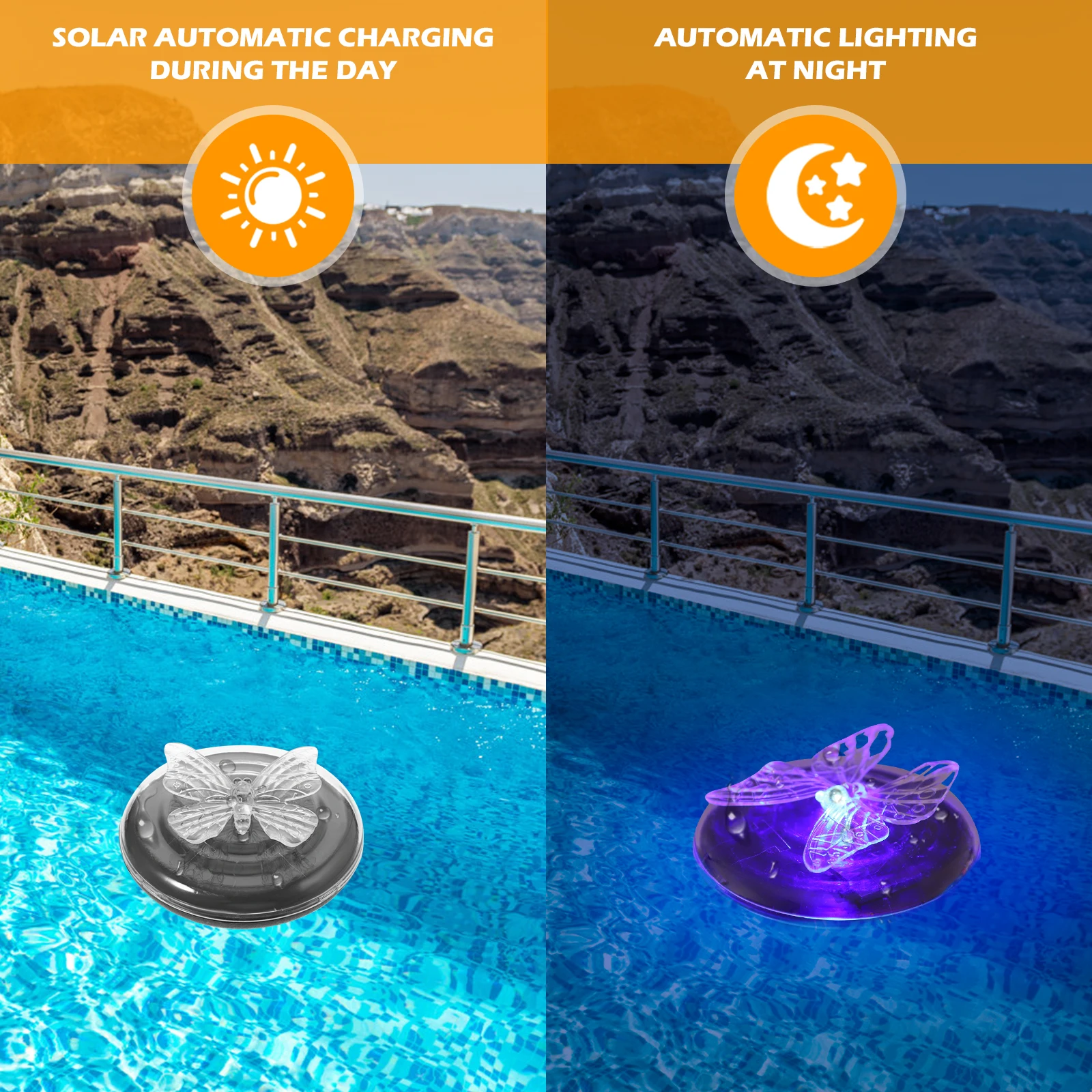 

Solar Floating Lights Changing Waterproof Energy Saving Lamp for Pool Garden Pond Fountain Fish Tank Butterfly Water