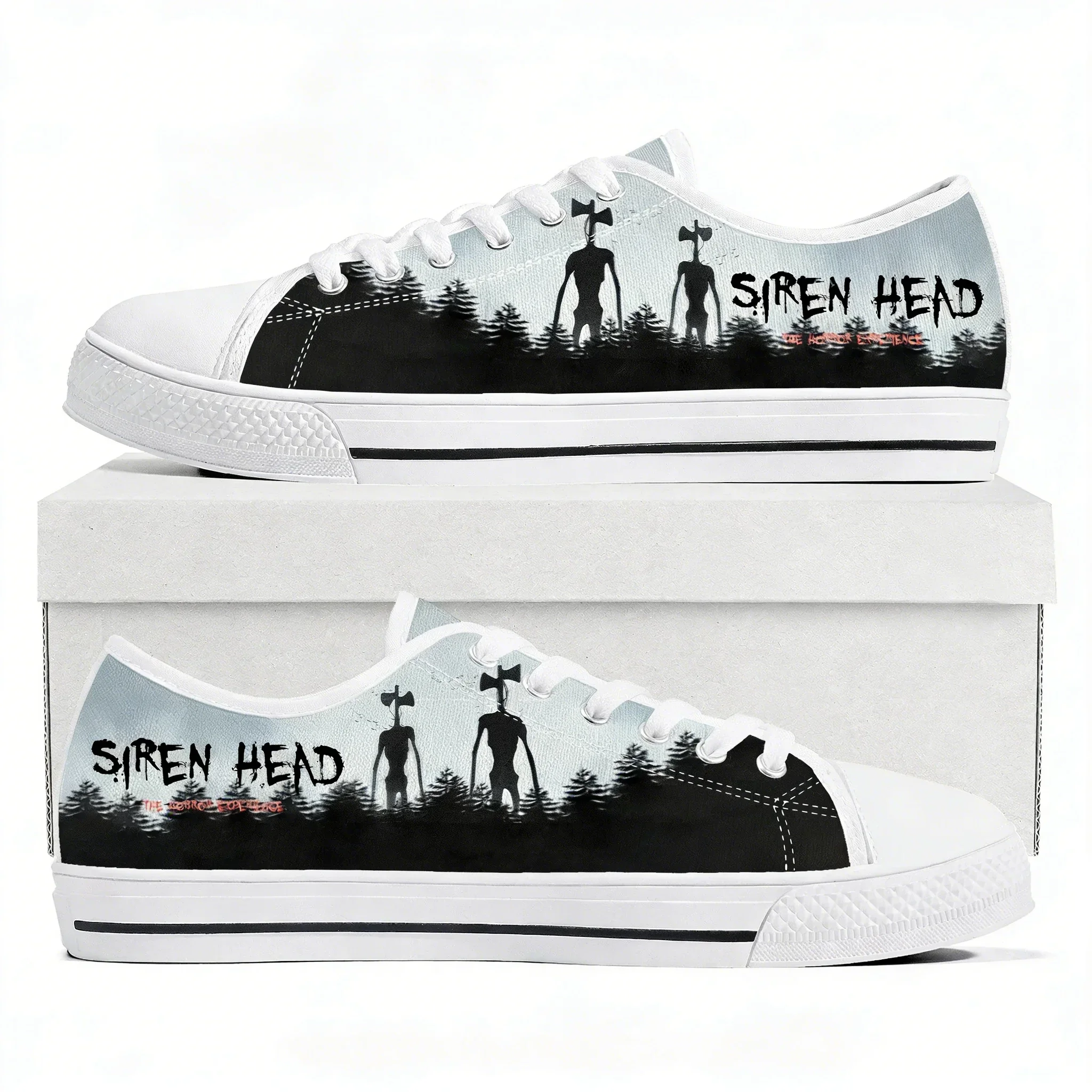 Siren Head Low Top Sneakers Hot Cartoon Game Womens Mens Teenager Fashion Canvas Sneaker Couple Custom Built Shoes