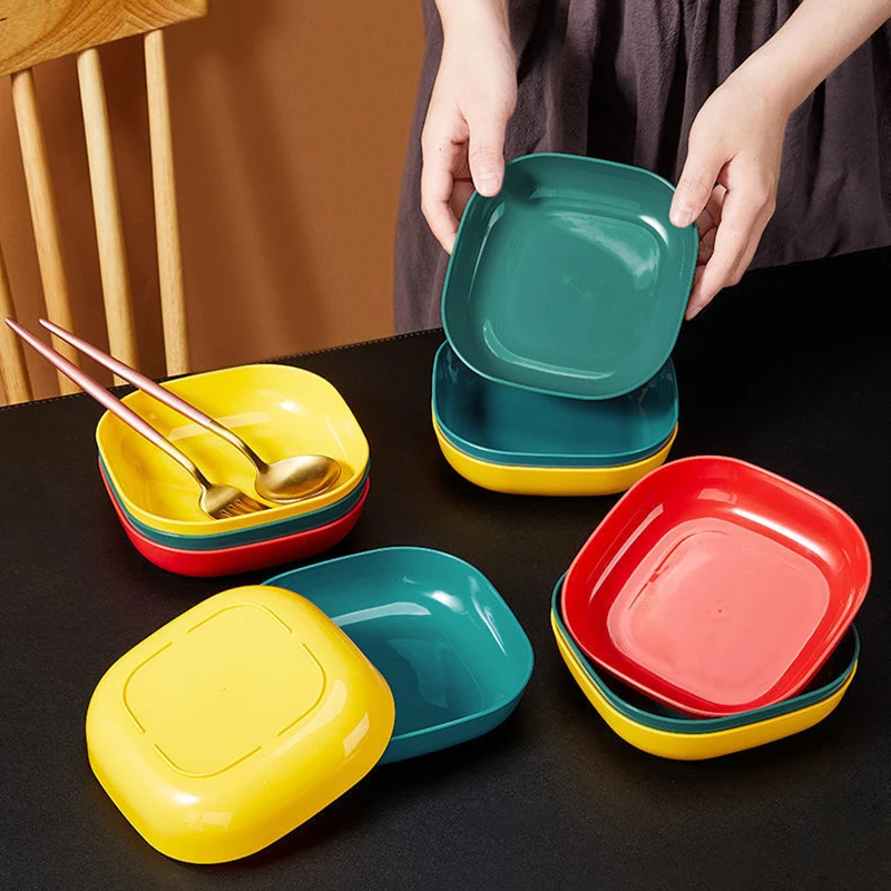 3 Pcs Spit Bone Dish Plastic Snack Cake Dish Dining Table Garbage Plate Fruit Tray Home Supplies