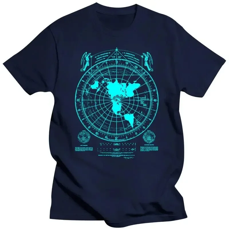 2024   Mens Clothing Flat Earth Map T-Shirt, Earth Is Flat, Firmament, Plies, WurId Order