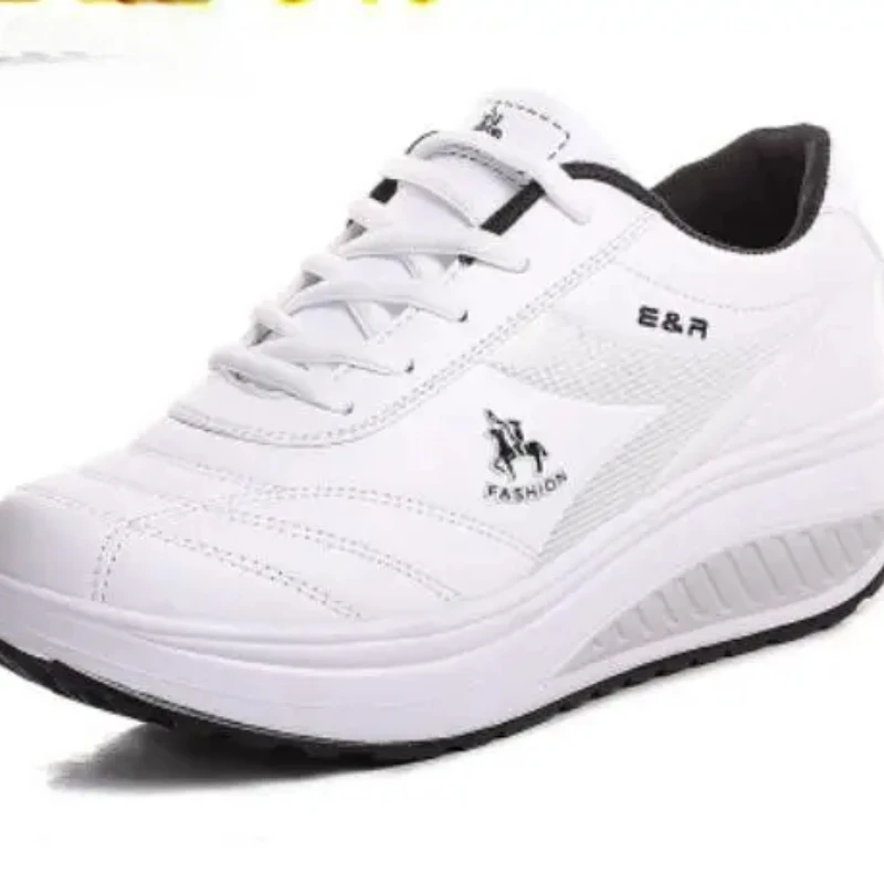 2025 Slimming Shoes Women Fashion Leather Casual Shoes Women Lady Swing Shoes Spring Autumn Factory Top Quality Shoes