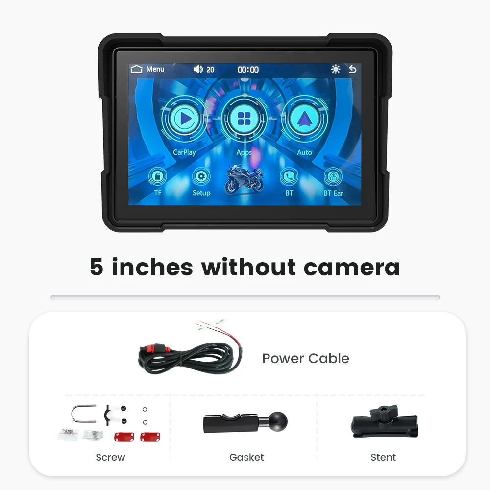 

MEKEDE 5,0-дюймовый беспроводной мотоцикл CarPlay портативный цифровой мотоцикл приборная панель GPS-навигация экран Android авто монитор