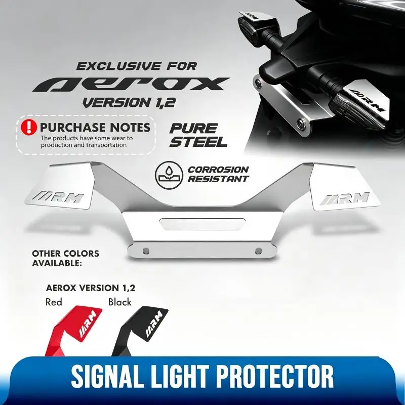 ARM Signal Light Protector For Aerox V1/V2 Pure Steel: Heavy Duty Anti-Crash Guard