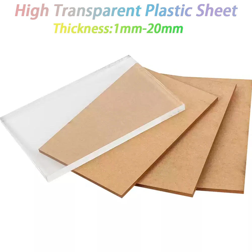 1Pcs High Transparent Plastic Sheet Thicknes1mm-20mm Clear Board For DIY Building Model Craft Picture Frame Processing 210x300mm