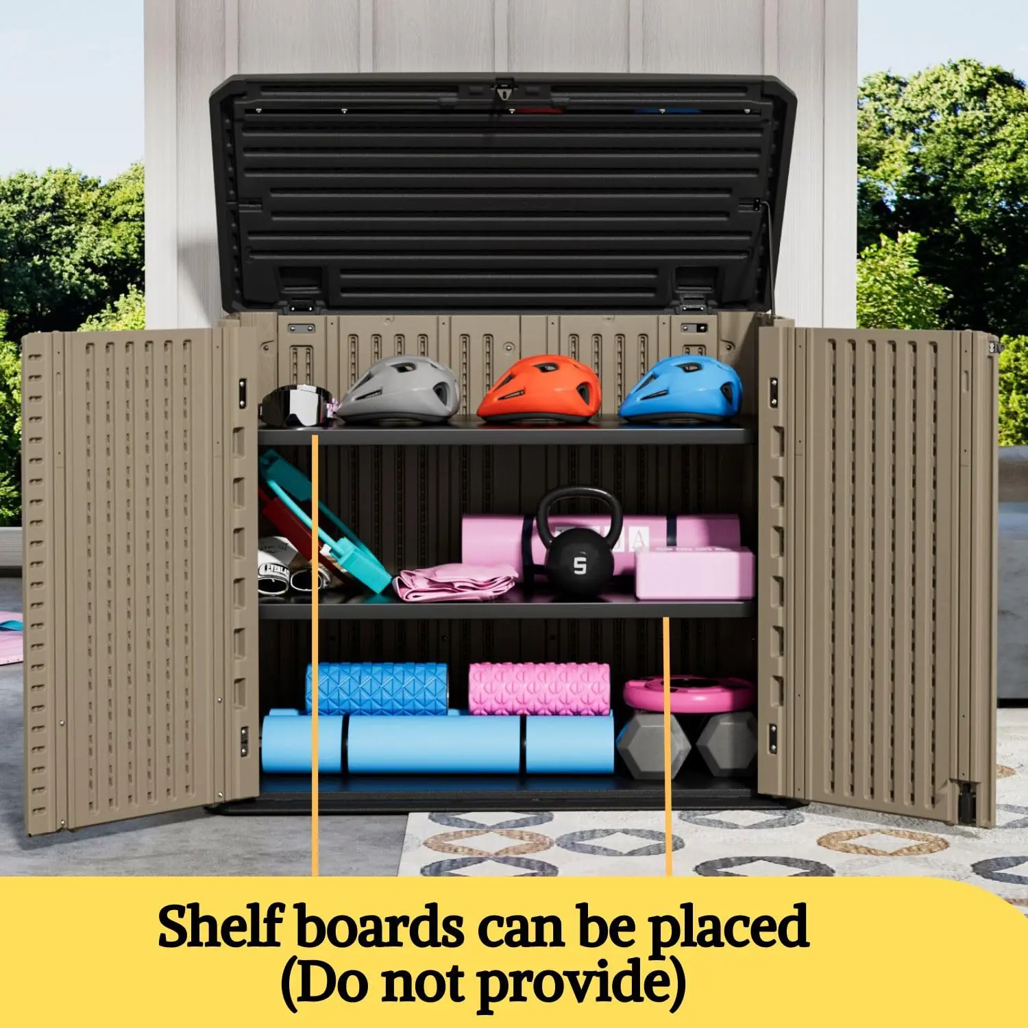 4x2.5 FT Outdoor Resin Storage Shed Waterproof Garden Tool Cabinet with Lockable Lid & Latch, Customized