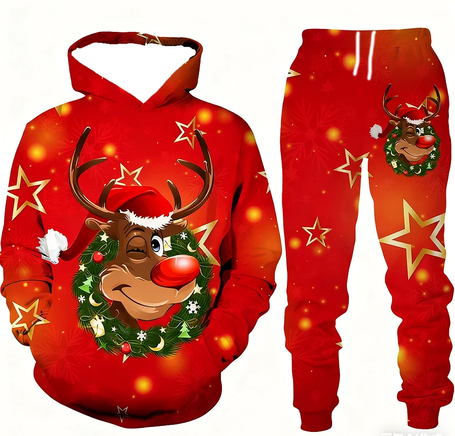 Zestaw dresowy Derpy Tiger Two Piece Hoodie Kpop Demon Hunters z nadrukiem 3D, męski i damski, modny zestaw bluza z kapturem + spodnie, 2-częściowy zestaw męski, sportowy dres.