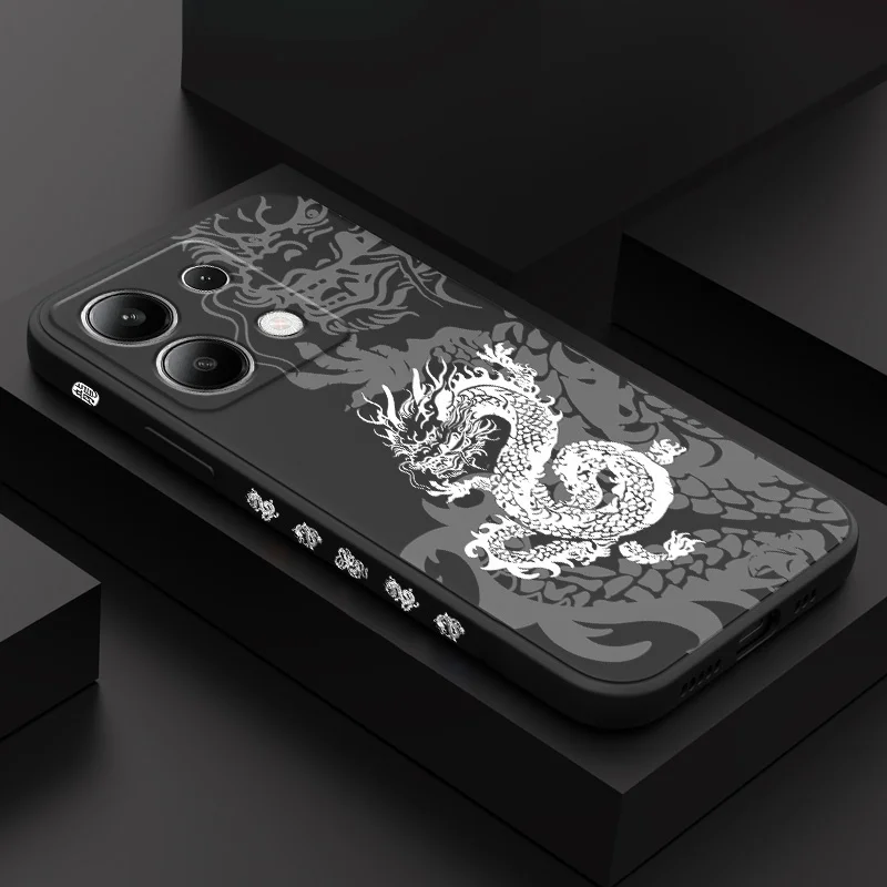 

Majestic Black Dragon Phone Case For Xiaomi Redmi Note 14 13 12 12S 11 11S 10 10S 9 9S Pro Plus 4G 5G Liquid Silicone Cover