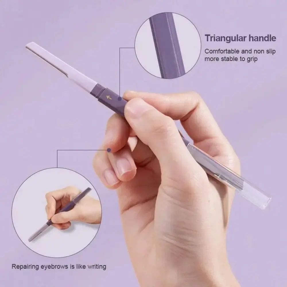 1/2 pezzi durevole trimmer per sopracciglia a doppia testa micro-focus con rete protettiva rasoio per sopracciglia kit di strumenti per trucco rasoio per il viso
