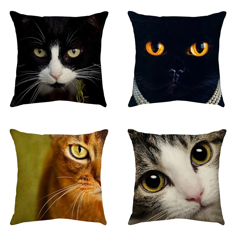 45x45cm Cute cat Sofa Decoration Pillowcase Office Seat Cushion Cover children's room decoration Home decor Hold pillowcase