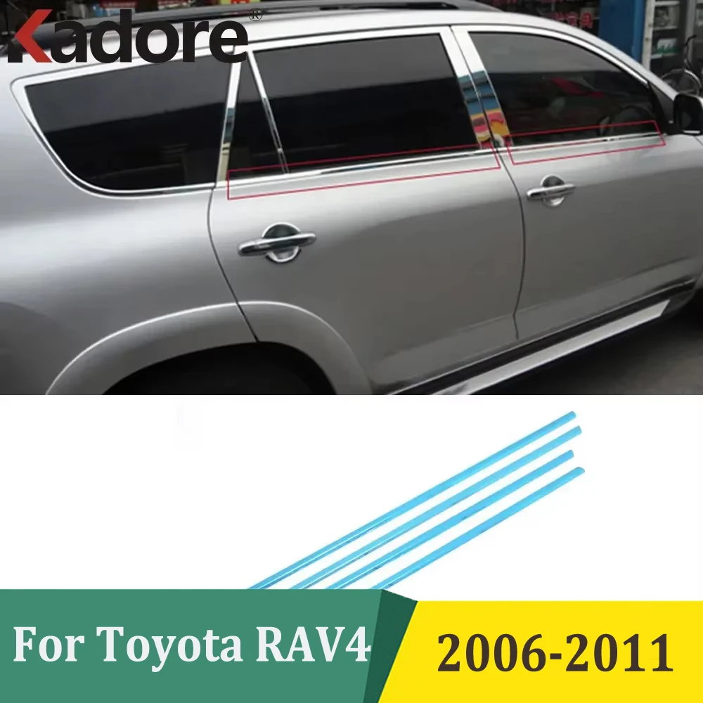

For Toyota RAV4 RAV 4 2006 2007 2008 2009 2010 2011 Stainless Steel Chrome Window Decorative Trim Window Frame Only USA Car