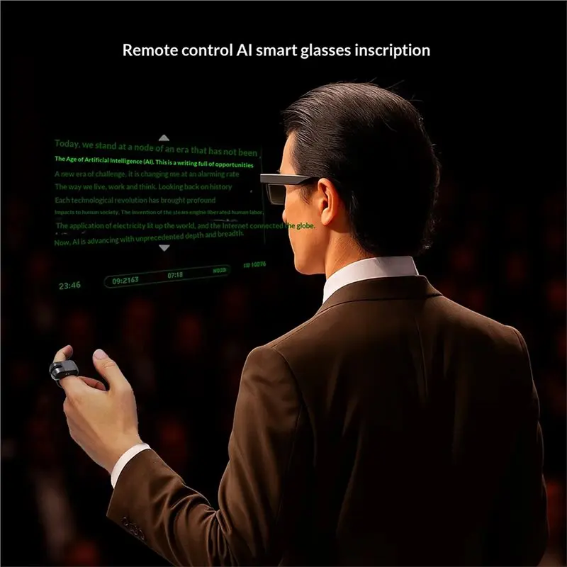 B76B Bluetooth Ring Mouse Controller for Rokid Smart Glasses AI Glasses Accessories Teleprompter