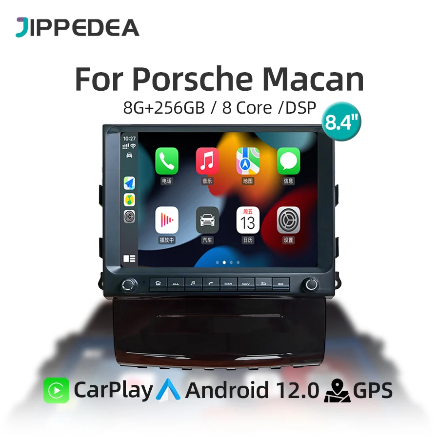 Android 12.0 Qualcomm 8G 256G CarPlay Car Multimedia Player GPS Navigation 4G WiFi Stereo Car Radio For Porsche Macan 2011-2017