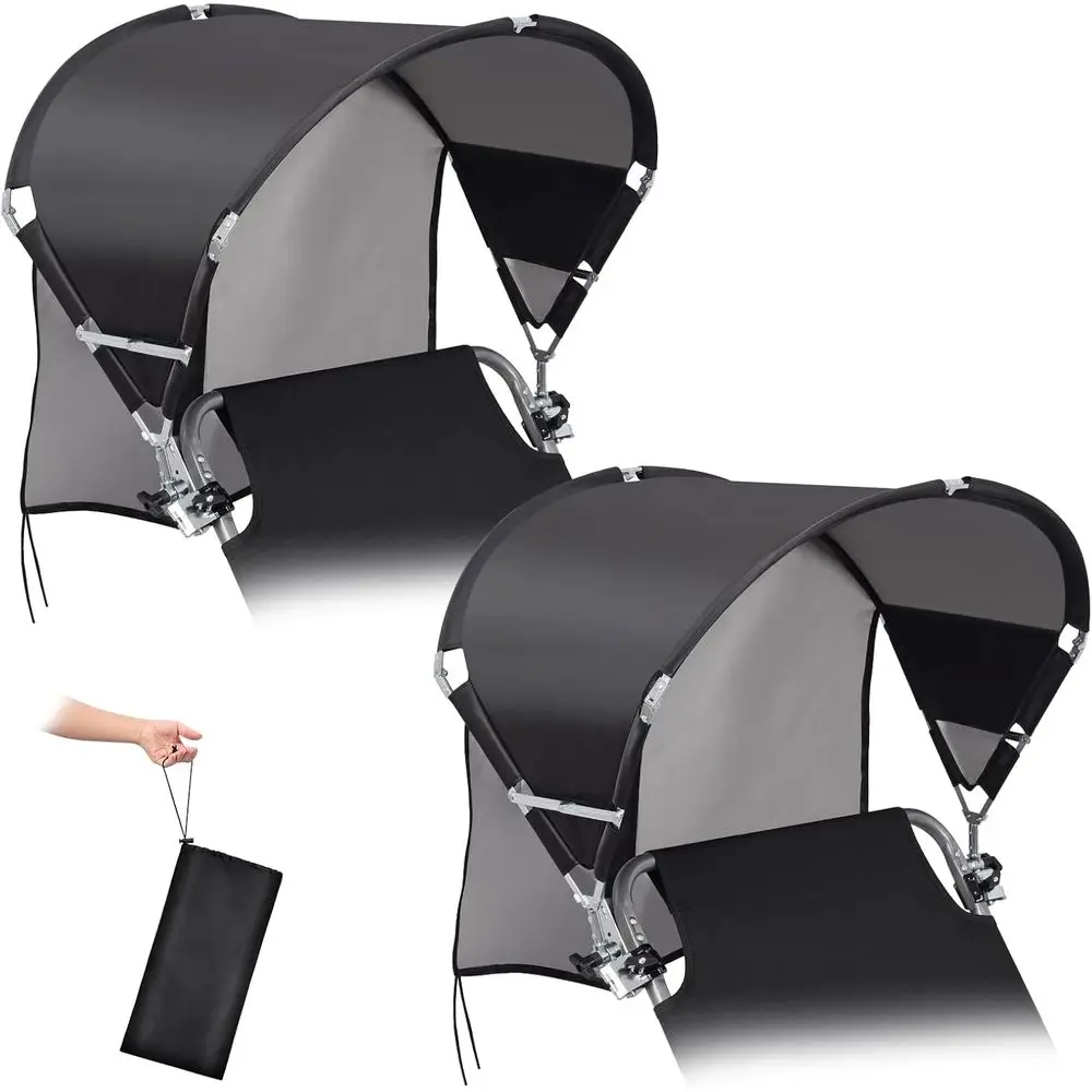 

Portable UPF 50+ Chair Umbrella Attachment, Adjustable Clamp for Beach, Outdoor, Travel, Fishing, Patio, Tanning Chairs (2 Pack)