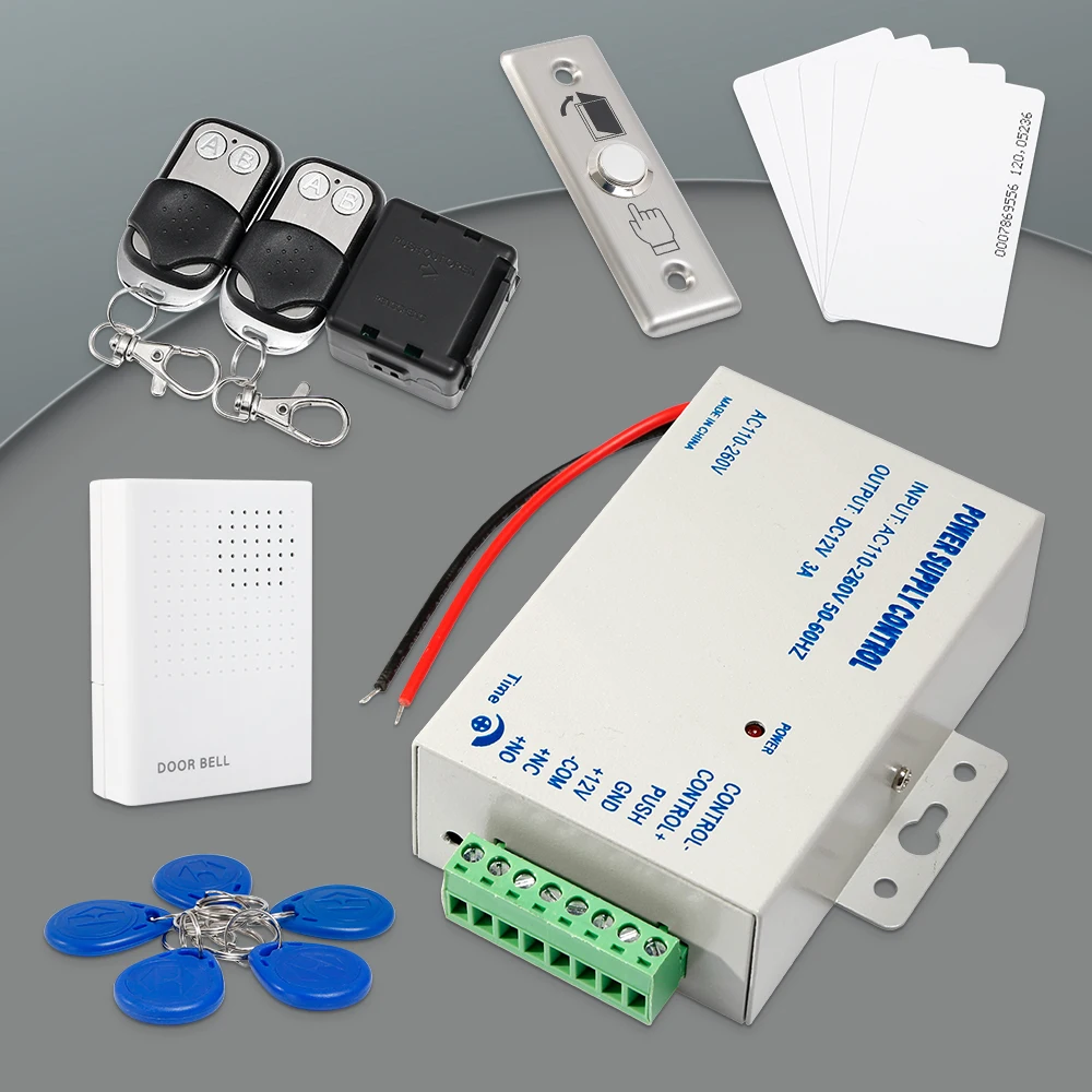 Power Supply Module Remote Controller Doorbell Button RFID Keyfobs for Video Doorphone and Access Control Systems