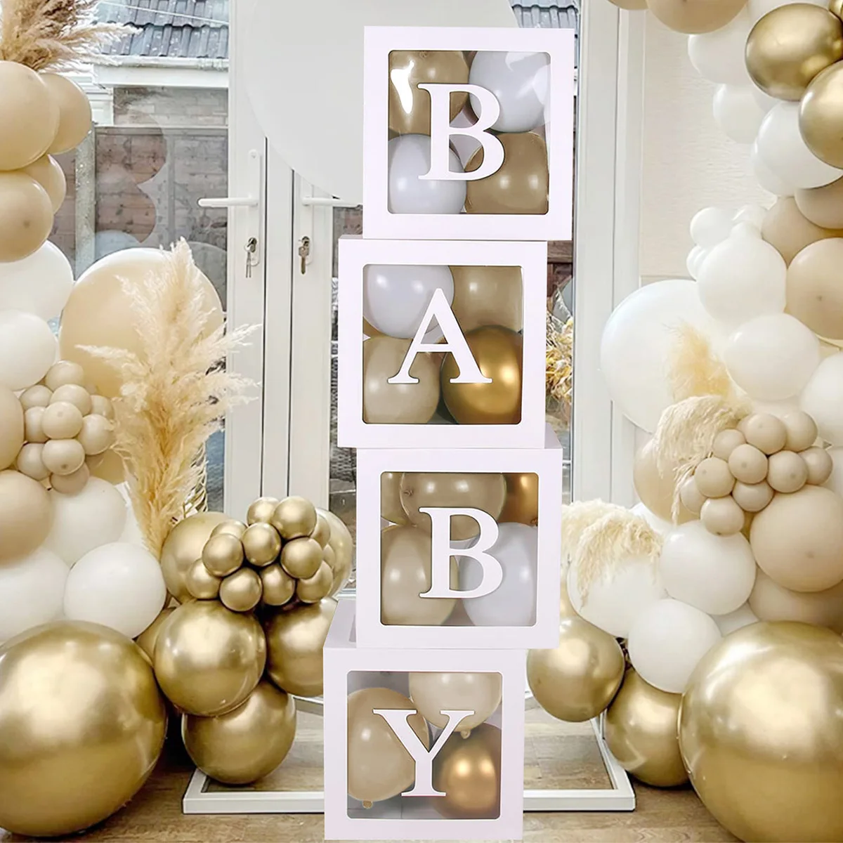 Alphabet Name Box Transparent Birthday Balloon Wedding1st Birthday Party Decorations Kids Latex Balloon Baby Shower Balloon