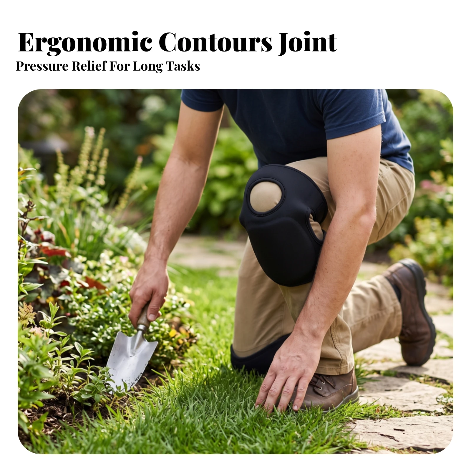Garden Knee Pad Ergonomic Knee Pad with Adjustable Strap Kneelers Contoured Cushioned for Gardeners, Gardening, Weeding