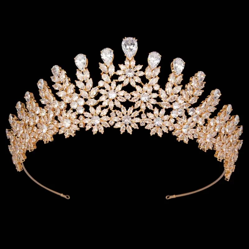 Imagem -02 - Hadiyana-princesa Romântica Tiara Coroa Cor Prata e Ouro Acessórios para Casamento Presentes de Aniversário Princesa Bc6019