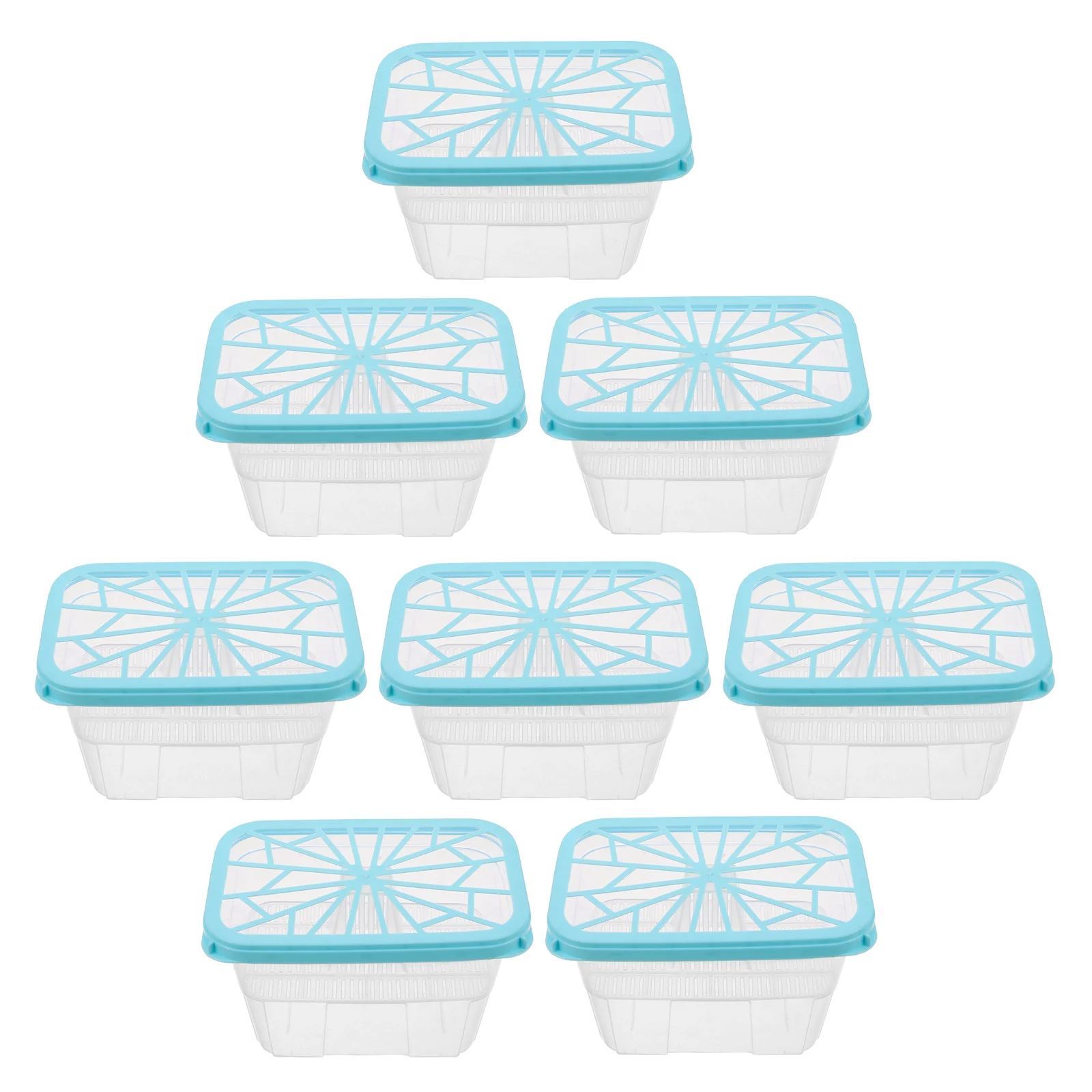 

8pcs Refillable Moisture Absorber Box Leak Proof Empty Container For Closet Wardrobe Plastic Holder Replacement Absorption Box