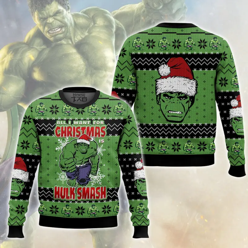 

Marvel superhero Groot Christmas Ugly Sweater Yellow Green Black Snowflake Christmas Tree Cute Personality Fashionable Cool