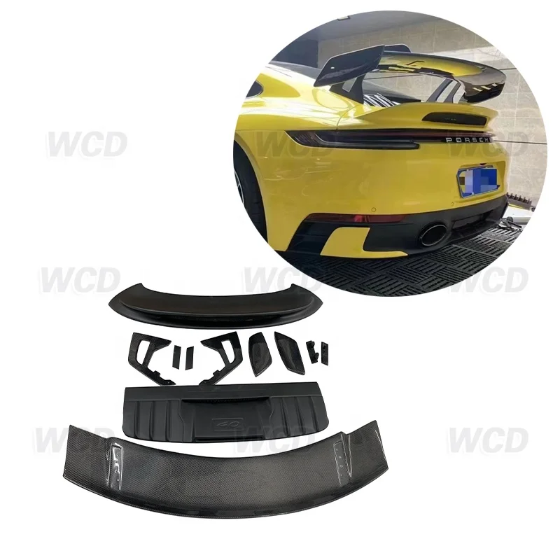 

For Porsche 911 Carrera GT3 Style Carbon Fiber Rear Wing Spoiler for 992 Targa Tail Trunk Spoiler Racing Sport 2021