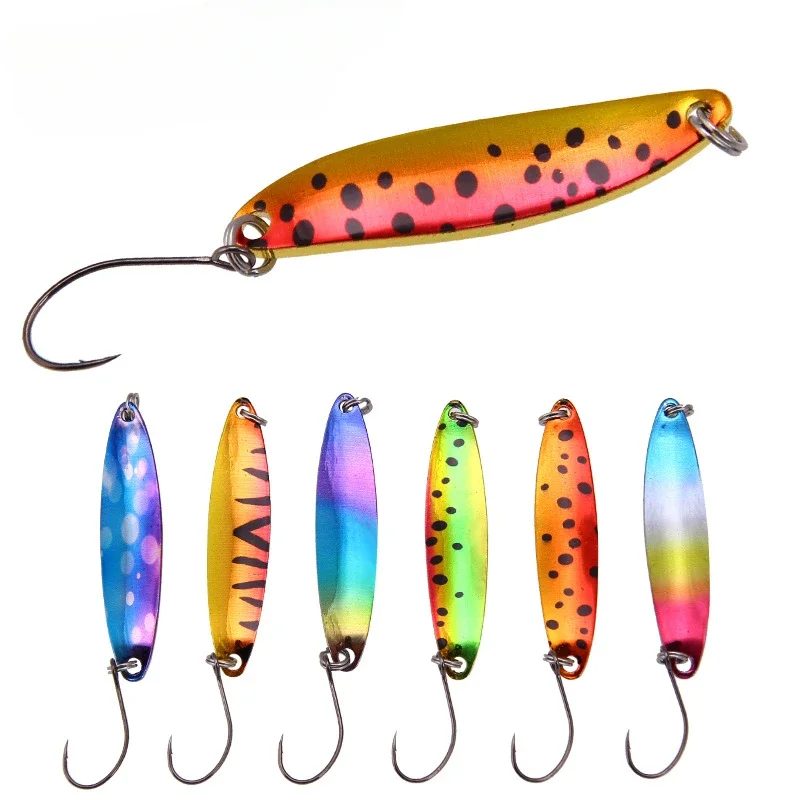 Kolor czystej miedzi Sprzęt wędkarski Horse Mouth Glitter 4cm 5g Luya Bait Glitter Bait Willow Leaf Smart Mouth Bait