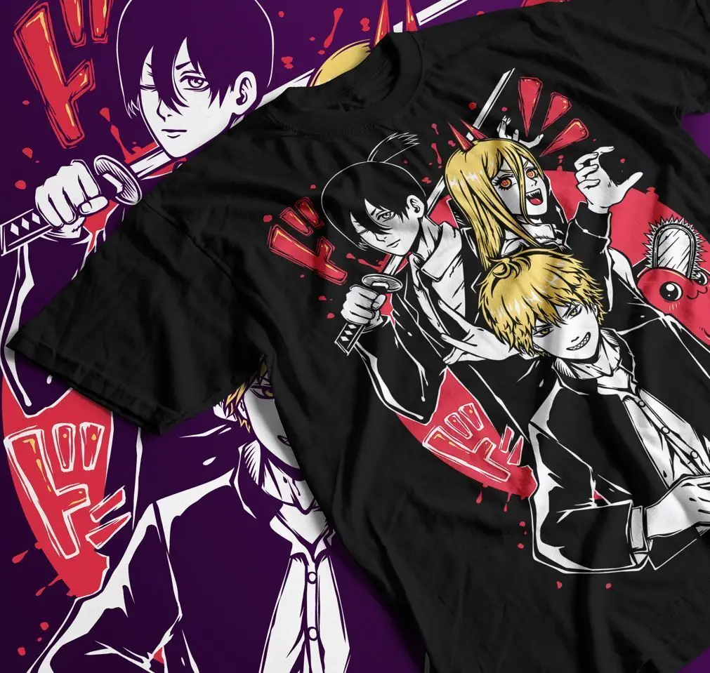 

Chainsaw Man T-Shirt Denji and Makima T-Shirt Anime Manga T-Shirt Pochita Shirt