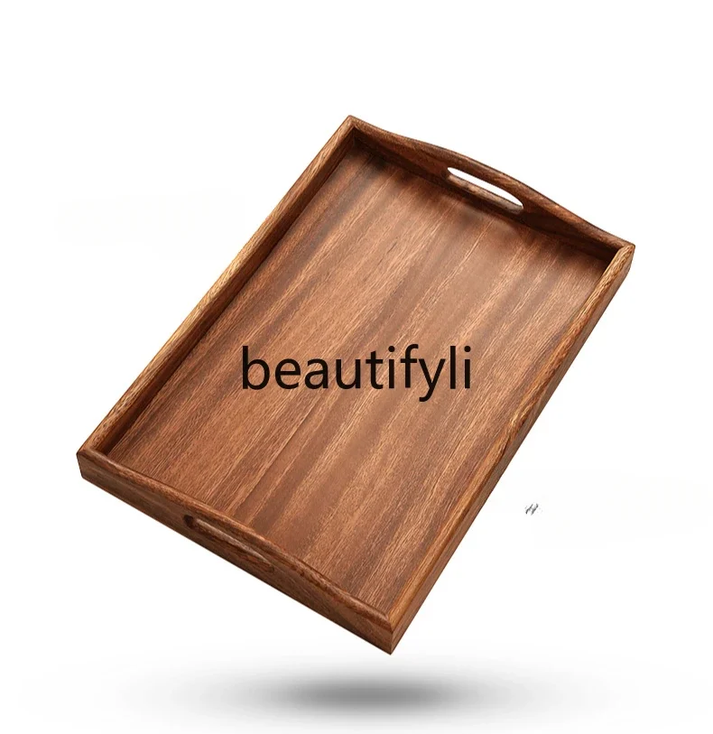 

Walnut tray New Chinese solid wood dining tray Tea set Tea cup High-grade rectangular wooden tea tray