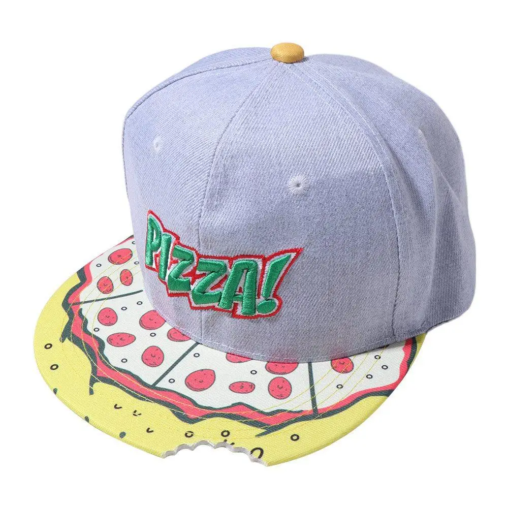 

Simple Eye Pizza Baseball Cap Korean Style Letter Embroidery Sun Hat Solid Color Adjustable Peaked Cap Girl