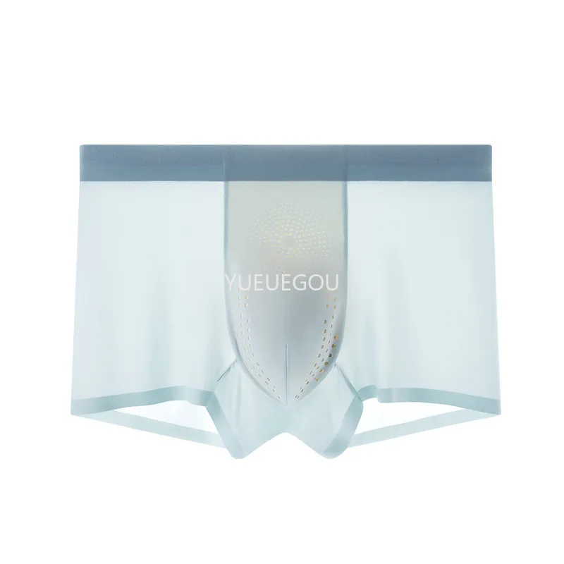 Летние мужские бесшовные ультратонкие дышащие удобные антибактериальные трусы-боксеры из ледяного шелка, нижнее белье большого размера, крутое, быстросохнущее