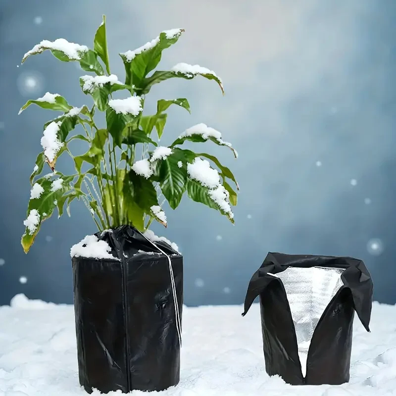 Garten-Pflanztopfschutz aus Oxford-Stoff – frostbeständige Pflanzenabdeckungen mit Kordelzug und Reißverschluss für Topfpflanzen