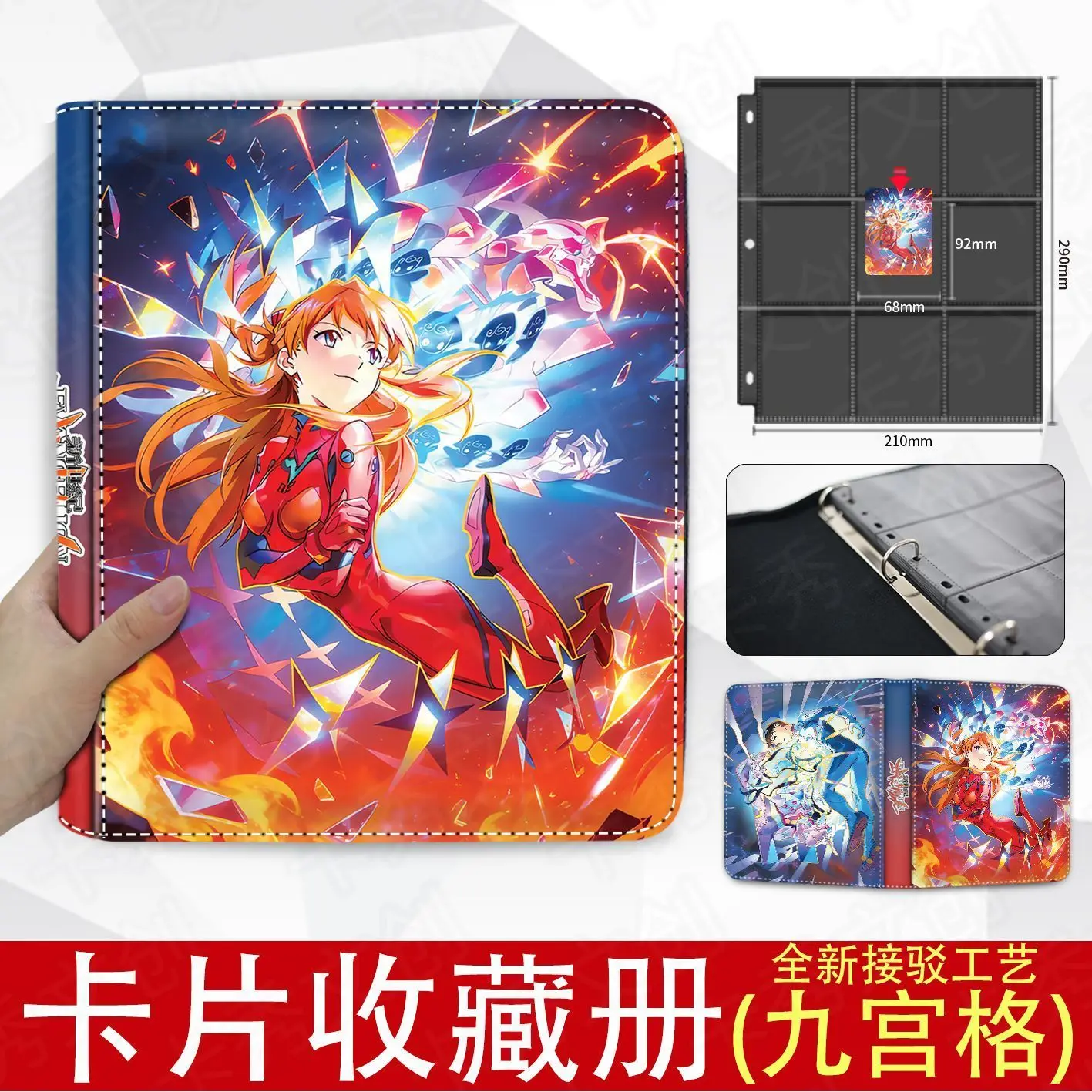 

Новый альбом для коллекционирования игровых карт и значков по мотивам Neon Genesis Evangelion из EVA, с застежкой-молнией, модный подарок на день рождения