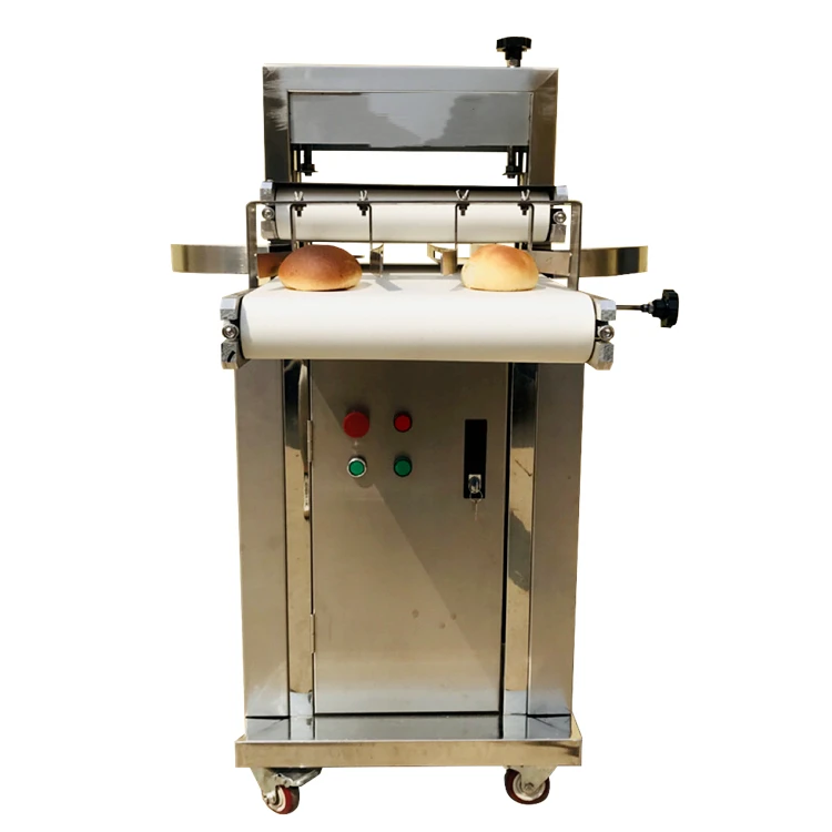 Tagliatrice automatica per pane, affettatrice per hamburger, mezza taglierina per panini per hot dog