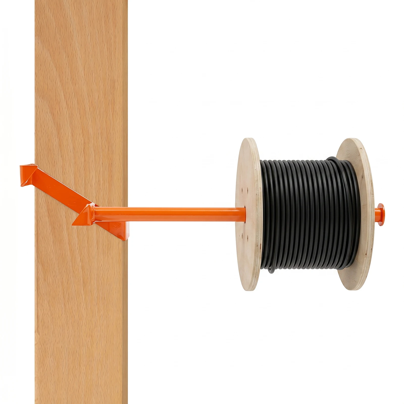 Stud Wire Dispenser 300lbs Capacity, Heavy-Duty Cable Rack for 2x4/2x6 Studs, Welded Steel Orange for Job Site