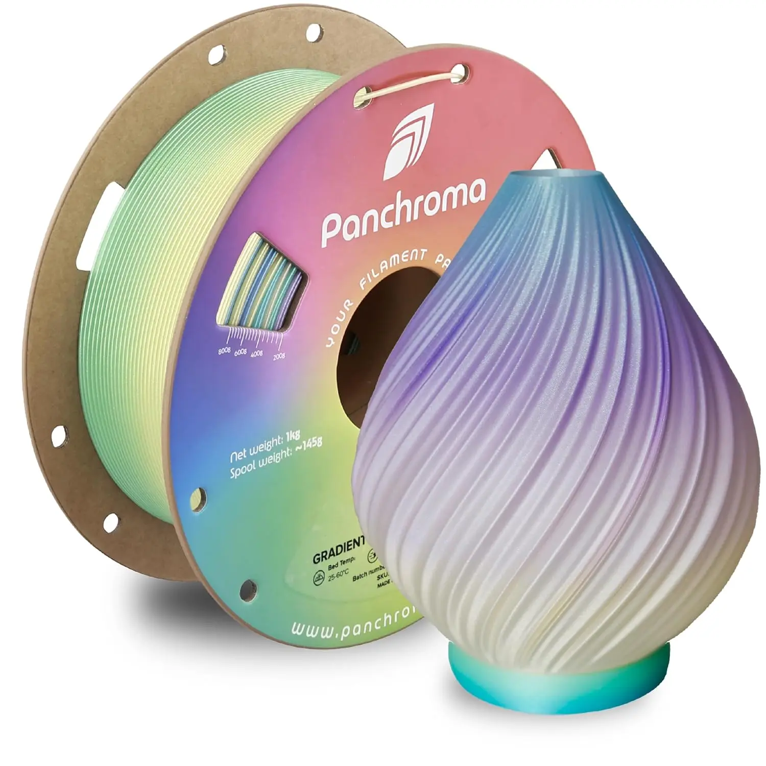 Филамент Polymaker Panchroma Gradient Celestial PLA 1.75 мм, 1 кг, бесшовный радужный градиентный материал для 3D-принтеров