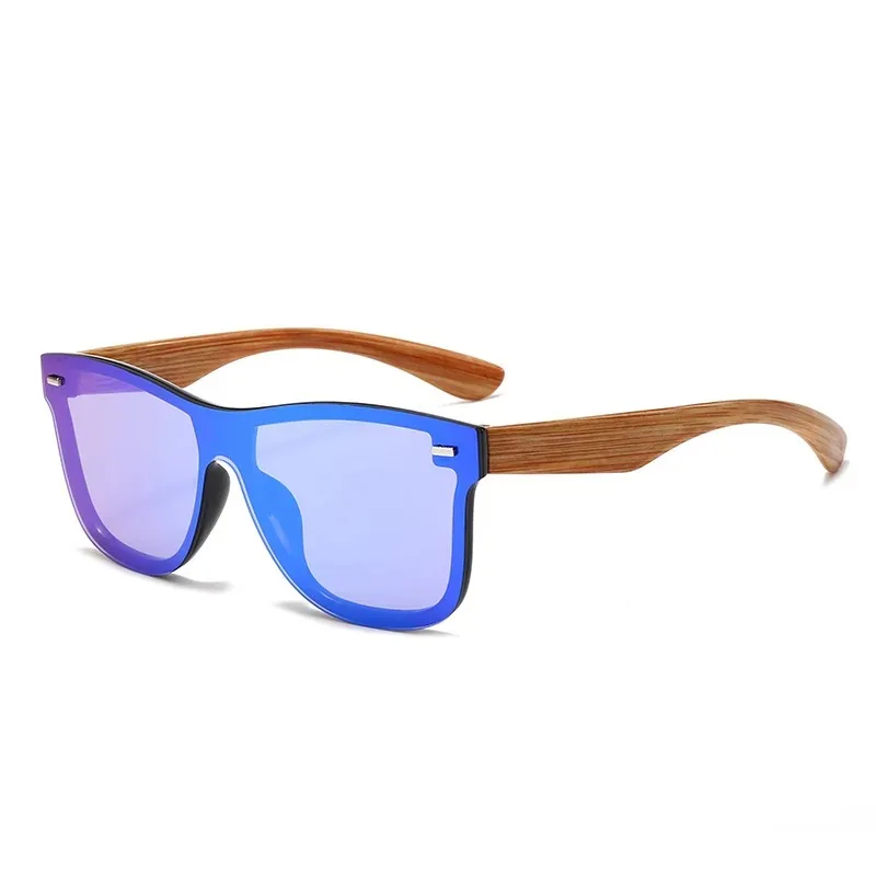 New Square Casual Sunglasses Wood Grain Spring Hinges Glasses UV400 Protection Unisex Outdoor Daily Eyewear image 5