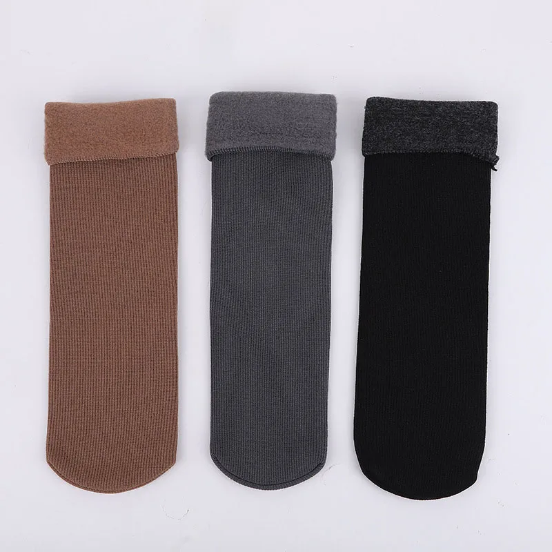 3 paare/los Männer dicke warme Socken Herbst Winter hochwertige einfarbige Baumwolle warme bequeme weiche Frotte socken eu 38-45